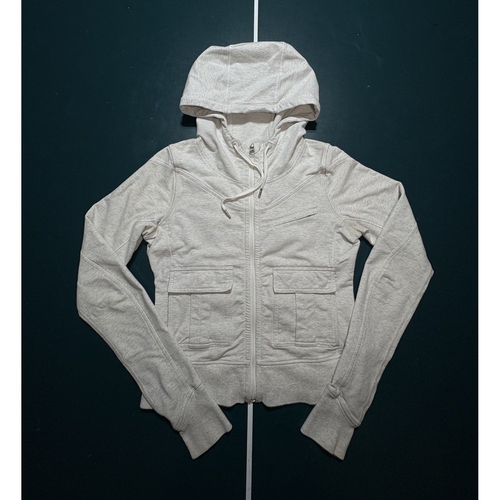 Lululemon Carry and Go Pocket‎ Hoodie Jacket Size 6 Full Zip Heather Gray